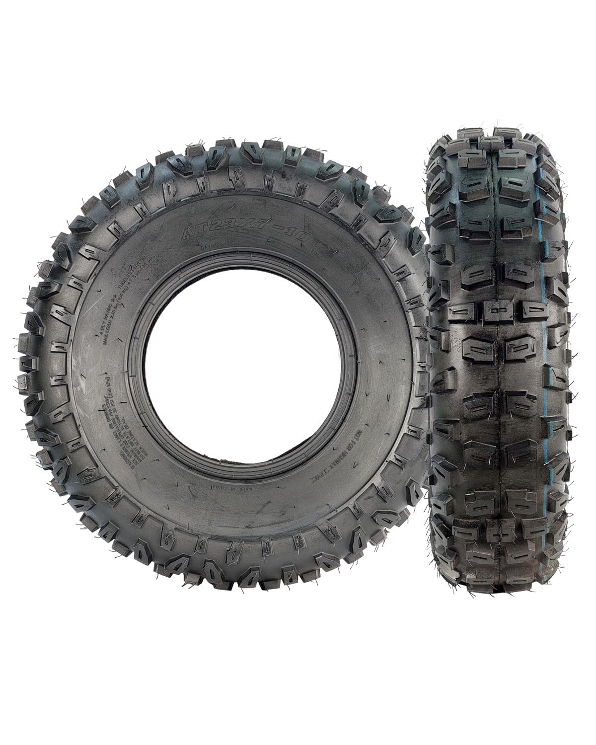 23X7-10 ATV UTV Knobby Tires, Front 23X7x10 Sport Race 4 Ply Tubeless (Set of 2)