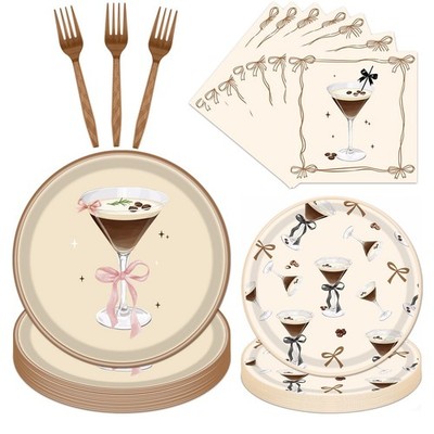 Gameza Espresso Martini Birthday Decor - 96PCS A Tiny Bit Older Paper Plates ...