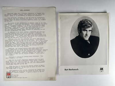 Burt Bacharach Press Kit Original A&M Records Promotion Fotos, Ca. 1970er