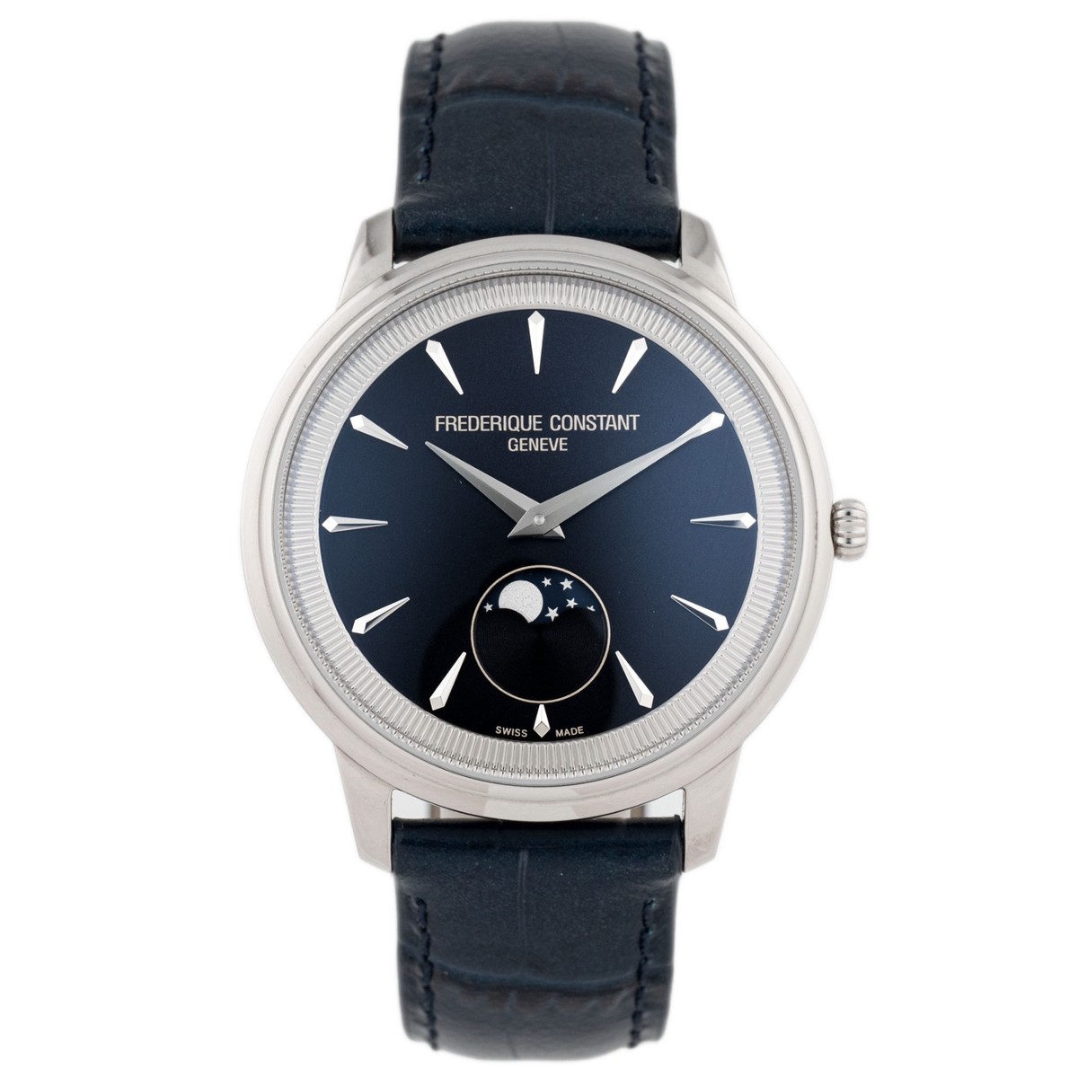 Frederique Constant Classics Moneta Moonphase Steel Blue Dial 37mm  FC-206N3S6
