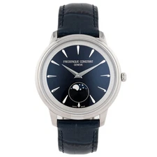 Frederique Constant Classics Moneta Moonphase Steel Blue Dial 37mm FC-206N3S6