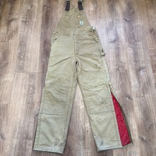 Vintage Carhartt Mens Brown Double Knee Canvas Bib Union Overalls 38x32 6FBQZ