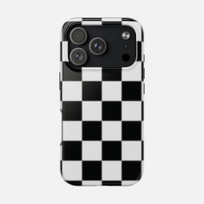 Black Checkered Pattern Tough iPhone Case Hard Cover
