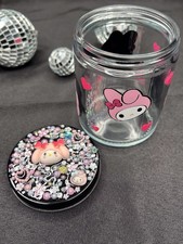 Adorable Melody Rhinestone Stash Jar-Sparkly Storage Container with Lid