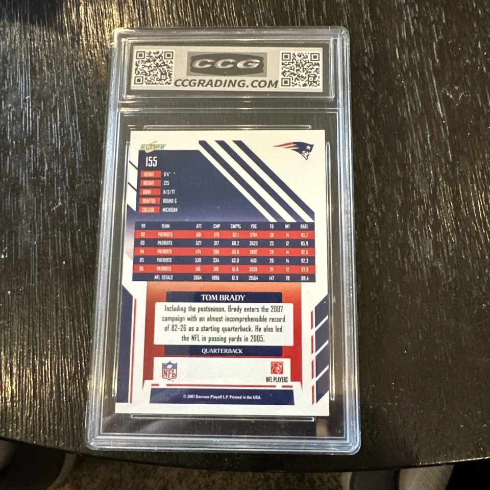 Tom Brady 2007 Score CCG 10 - Image 3 of 3
