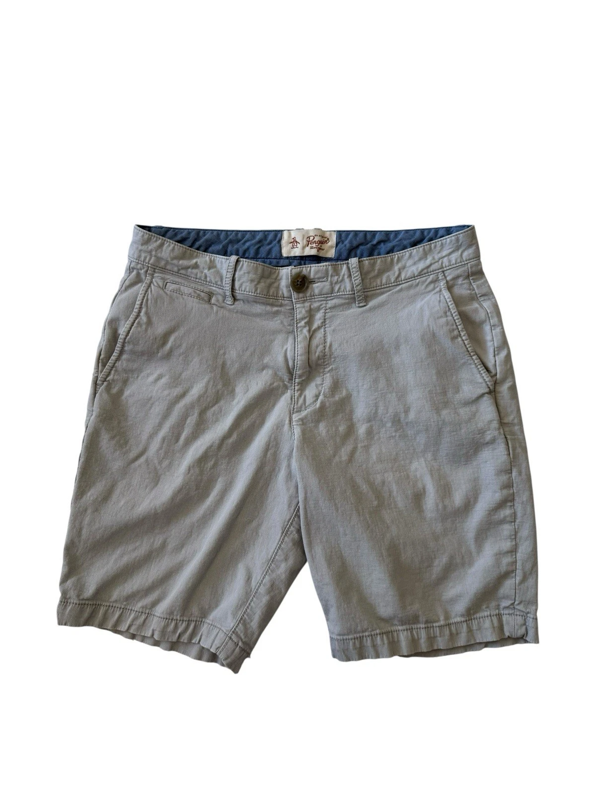 Penguin Chino Shorts Regular Fit Gray Men’s Size 30x9 Good Condition 🐧