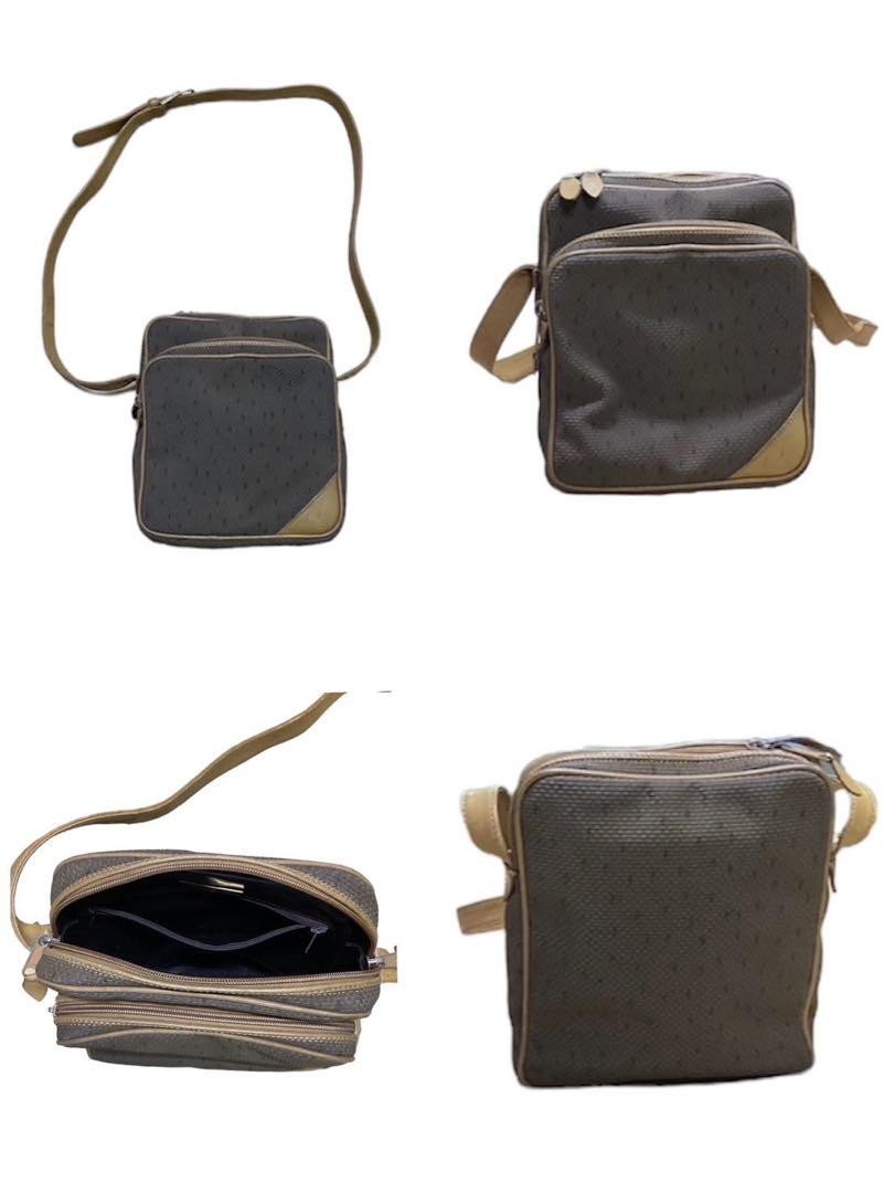 Borsa a tracolla Yves Saint Laurent pelle PVC tutto marrone beige usata