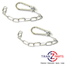 2 x TRUCK & TRAILER JOST FIFTH WHEEL SAFETY HOOK & CHAIN SNAP DOG CLIP 76MM