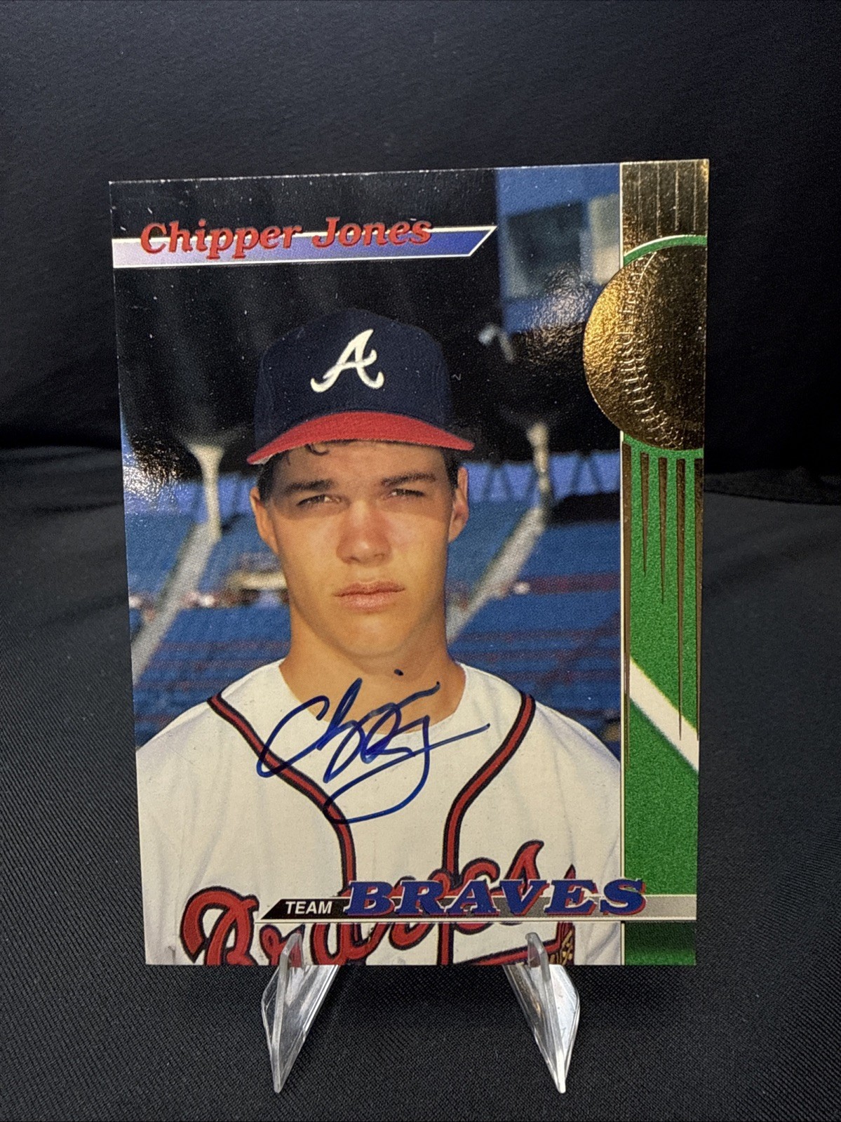 Chipper Jones #9 Baseball Cards 1993 Stadium Club Braves trading card — raw and PSA graded price guide