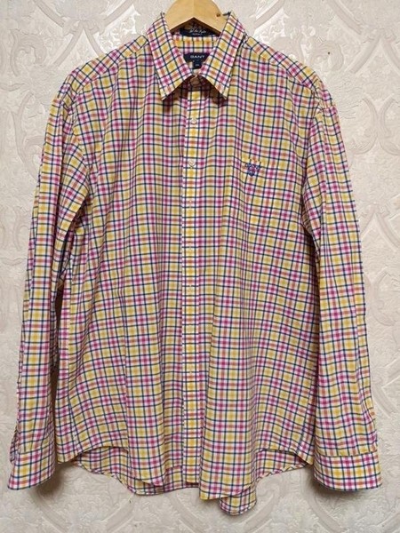 Men Gant Shirt Multicolor Cotton XXL #7Y86