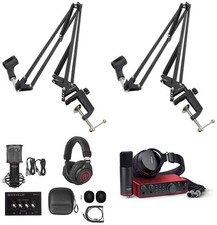 Recording Bundle w/ Scarlett 2i2 Studio 4th Gen Interface Mics Headphones Booms