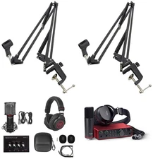 Recording Bundle w/ Scarlett 2i2 Studio 4th Gen Interface+Mics+Headphones+Booms
