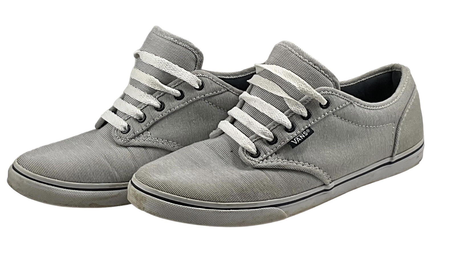 VANS Authentic Atwood Low Top Shoes Sneakers Canvas Grey White Women&rsquo;s Sz 7