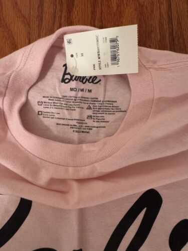 NEW Barbie T Shirt Size Medium Short Sleeve Light Pink Mattel - Picture 3 of 4