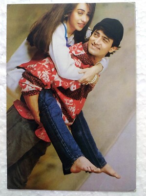 Bollywood Schauspieler Karisma Kapoor Aamir Khan Postkarte Original Postkarte...