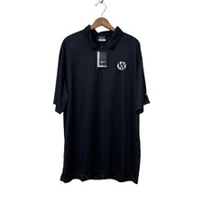 Nike Golf Dri Fit Mens Polo Shirt V8 Logo Black Short Sleeve XXL 373749 NWT