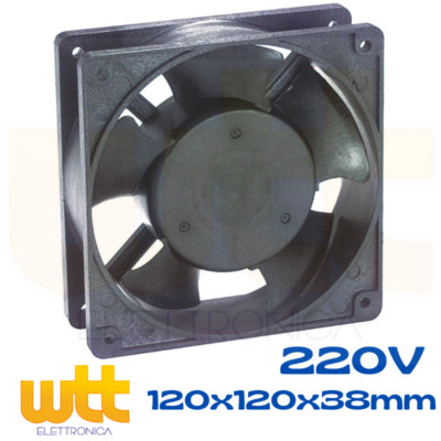 Ventola Assiale 120x120x38mm 220VAC – ANFEL Alluminio 2800 RPM HQ Metallo