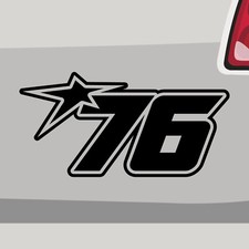 Startnummer 76 Aufkleber Racenumber Sticker R...