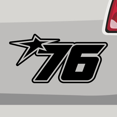 Startnummer 76 Aufkleber Racenumber Sticker Race Track Auto Bike Decal Vinyl JDM