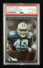 Daryl Moose Johnston Signed 1995 Playoff Prime #71 (PSA) - A