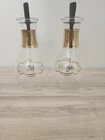 Vintage Pyrex Glass Oil and Vinegar Cruet set Gold and Black
