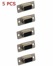 5 PCS DB15 HD15 HD Female 15-Pin D-SUB VGA SVGA Solder Type Connector Cup Socket