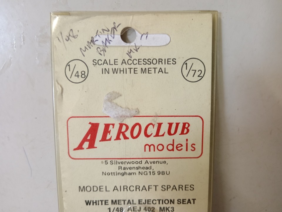 1/48 white metal martin Baker ejection seat by models MINT eBay