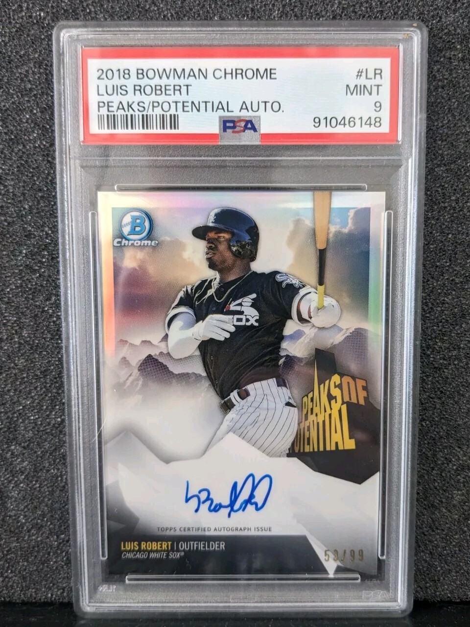 2018 Bowman Chrome Luis Robert Rookie Peaks of Potential Auto /99 PSA 9 RC