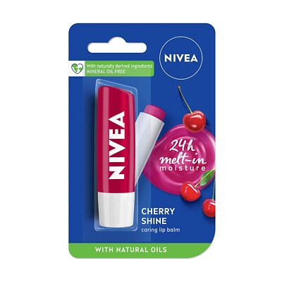 NIVEA Lip Balm, Glossy Finish For Fruity Cherry Shine 4.8gm-