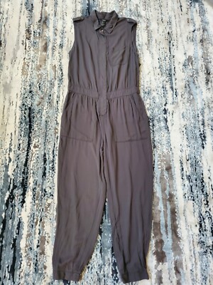 NWT Forever 21 Charcoal Sleeveless Jumpsuit Aviator Style