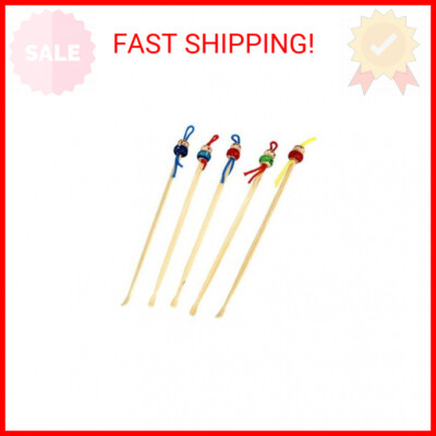 uxcell 5 Pcs Ear Bamboo Pick Cleaner, Cute Doll Head Ear Spoons Wax Remover for
