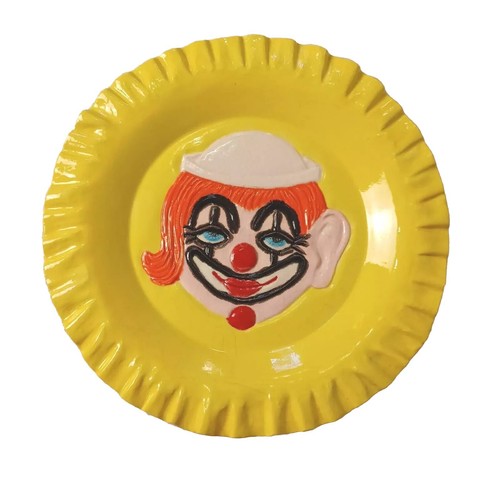 POSACENERE CLOWN CERAMICA VINTAGE PIATTO METÀ SECOLO ARREDAMENTO CIRCO RETRÒ
