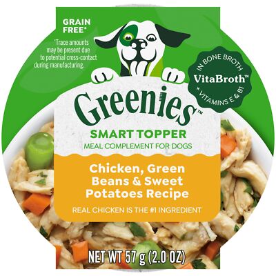 Greenies Smart Topper High Protein Wet Dog Food Mix In Chicken Green Beans 10...