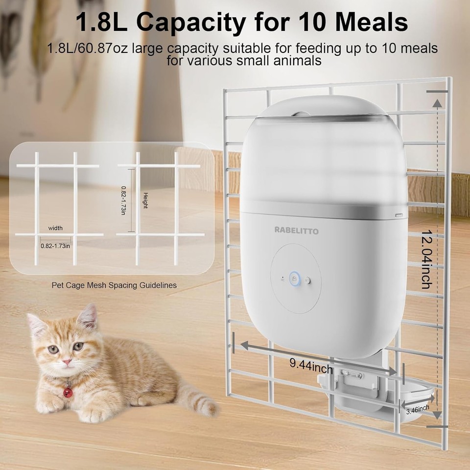 Hanging Automatic Cat Feeder with 1080P HD Camera, WiFi Smart APP Control 110 M eBay