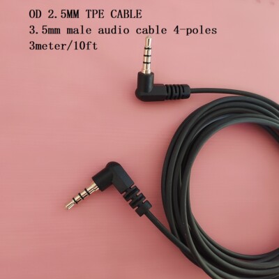 3meter/10ft 3.5MM Male To Male Car AUX Cord Studio Audio Extension Bent Cable 