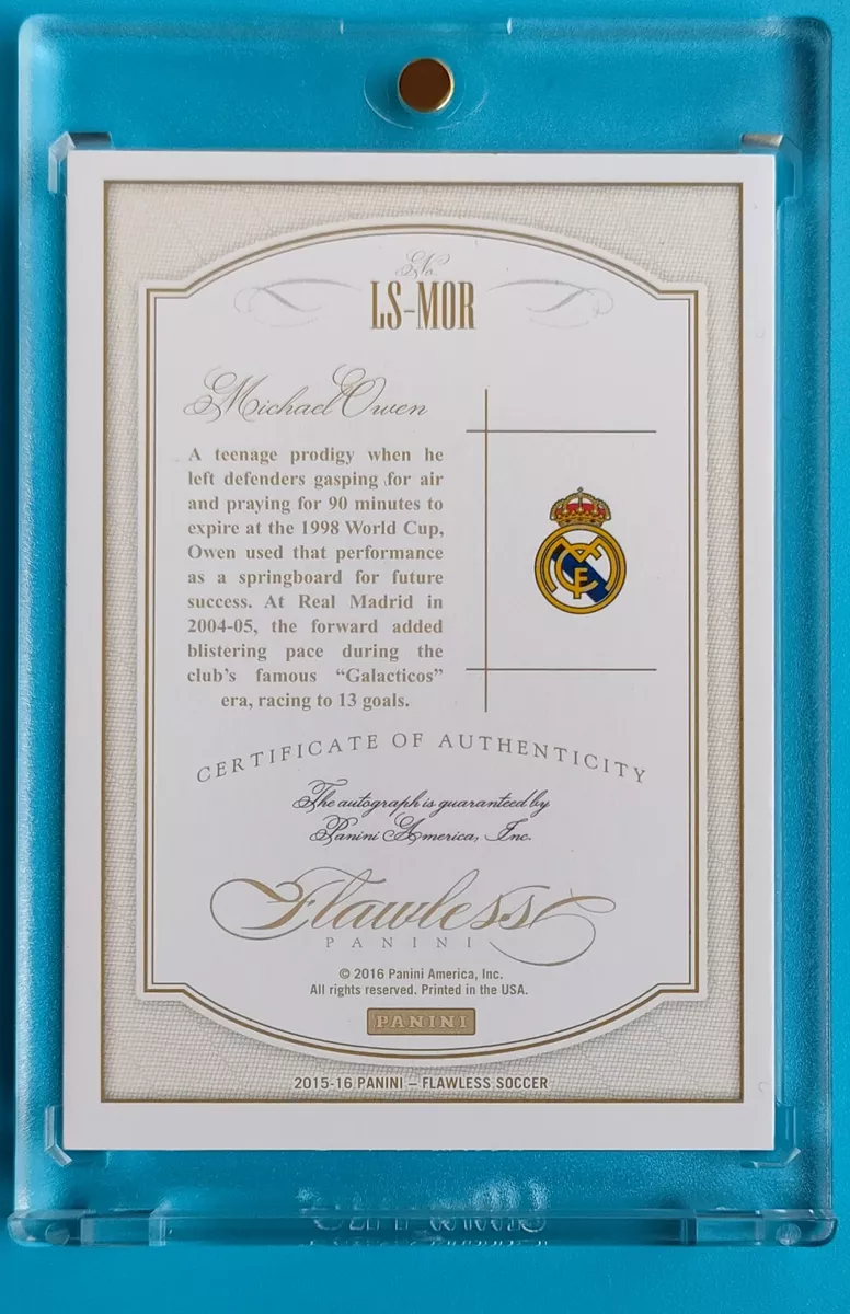 2015-16 Panini Flawless Soccer Legendary Signatures Michael Owen Auto 18/25