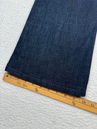 7 For All Mankind Dojo Jeans Women 30 fits 32x29 Blue Denim Wide Leg Bootcut - Imagen 9 de 14