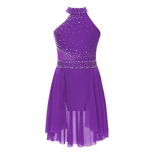 UK Kid Girls Rhinestones Ballet Leotard Dance Dress Lyrical Modern Dance Costume - Picture 71 of 95