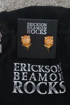 NEW Erickson Beamon Rocks Antique Gold Helen of Troy Stud Earrings HARD2FIND