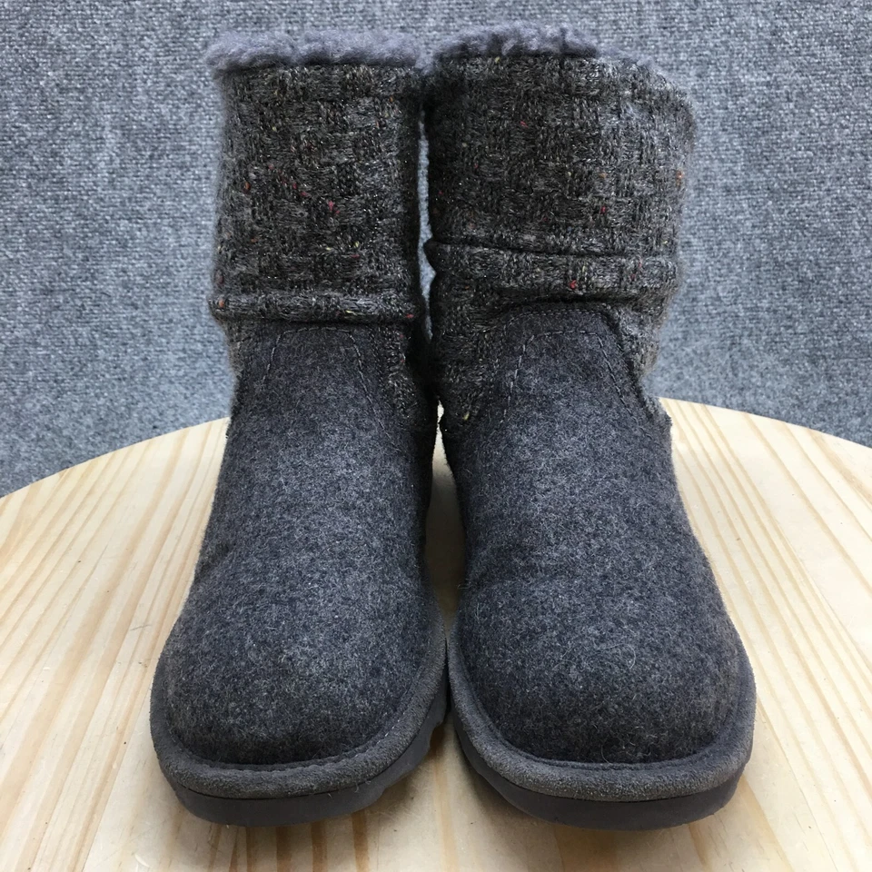 Bearpaw Boots Womens 11 Virginia Snow Winter Gray Knit Wool Blend Slip On 2133W - Image 4 of 4