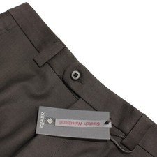 Zanella NWT Dress Pants Size 32 US Tucker In Solid Brown 100 Wool