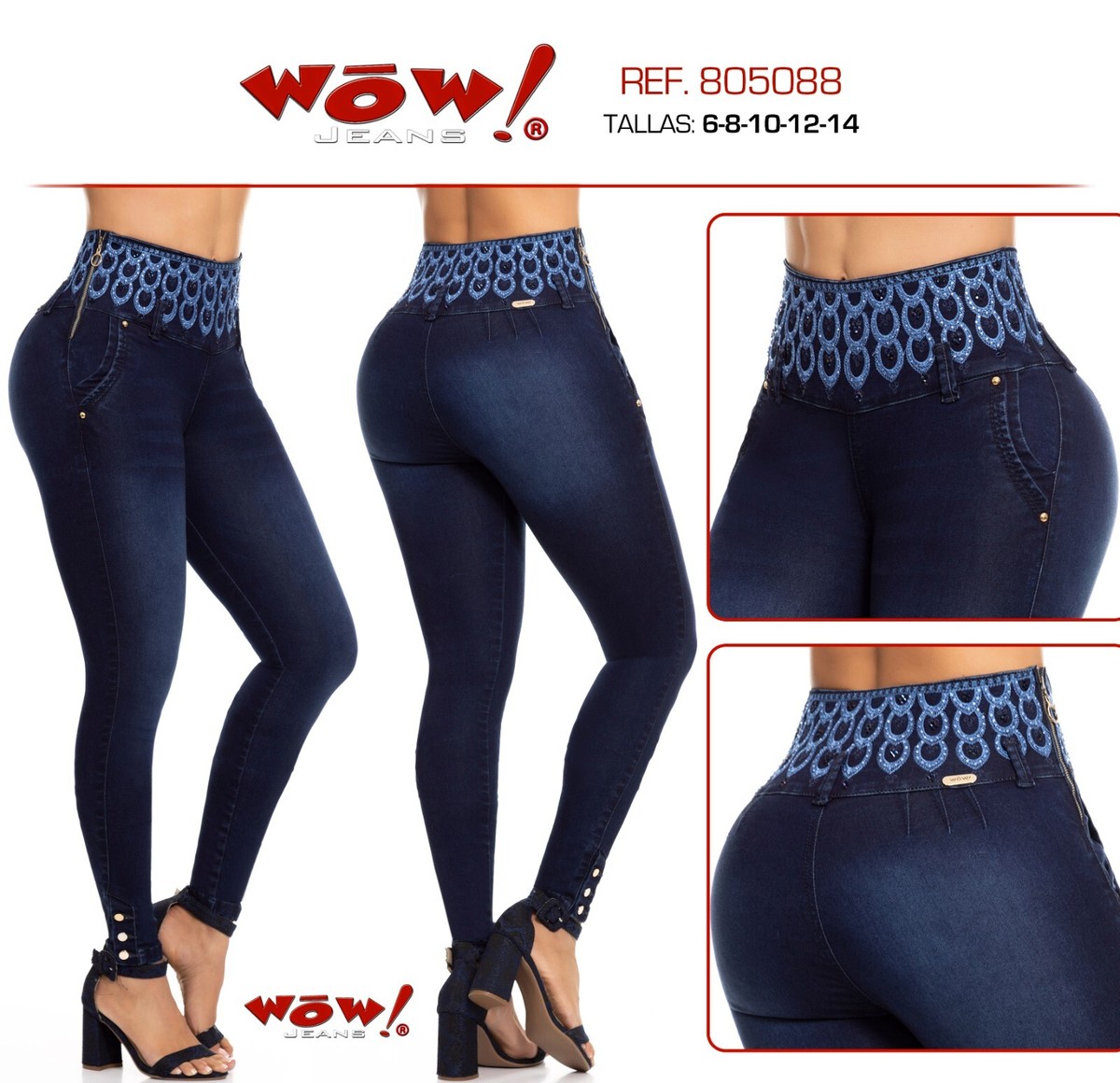 WOW JEANS COLOMBIANOS COLOMBIAN PUSH UP LEVANTA COLA BUTT LIFT