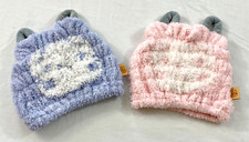 kids lot of 2 quick dry towel hair wrap absorbent cat design microfiber