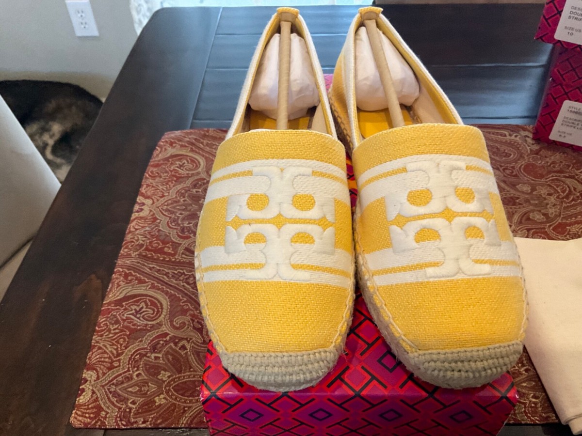 Tory Burch Double T Jacquard Espadrille Mellow Yellow/Ash White