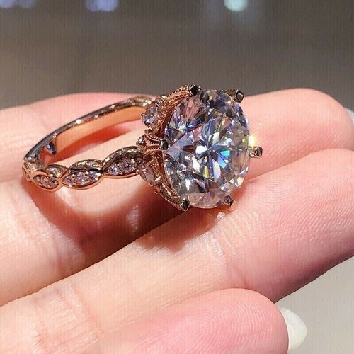 Bague Homme Plaqué Or Jaune Avec Diamant Simulé 2 Carats - Style Fiançailles/mariage