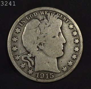 1915 S Barber Half Dollar "VG"