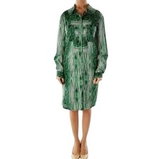 Derek Lam for Design Women's Nation Green Button-down Cotton Shirt Dress Sz Med