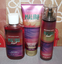 Bath  Body Works MALIBU HEAT Fine Fragrance Mist, Body Wash  Body Cream Set