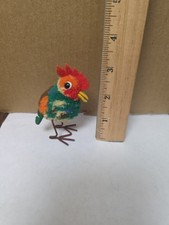 Vintage Steiff Woolen Rooster 3in Wool Pom Poms 1970s Chicken