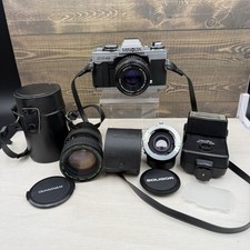 Vintage Minolta XG-M Black 35mm Film Camera and Lenses Not Tested AS IS